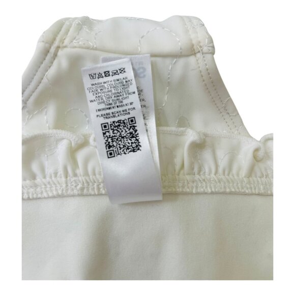 ASOS High Waist White Ruffle Embroideries Bikini Bottom Size UK 10 EU 38 US 6 - Picture 7 of 9